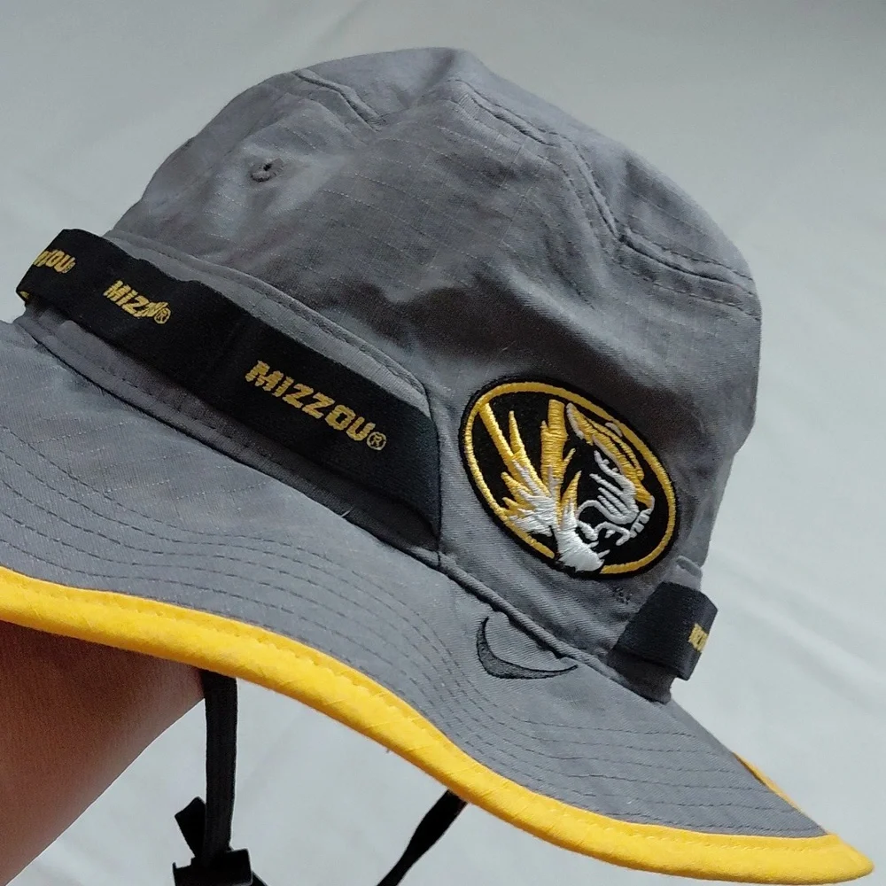 Gray and Yellow Bucket Hat with Logo